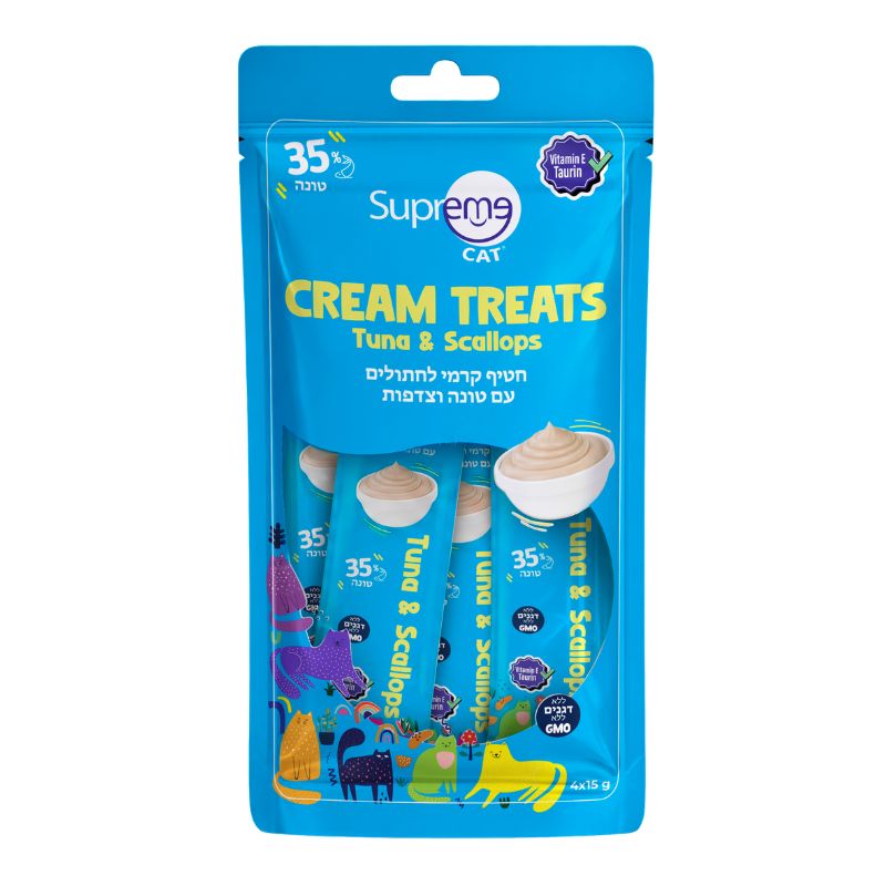 סופרים חתול שלוק טונה עם צדפות  4*15 גרם