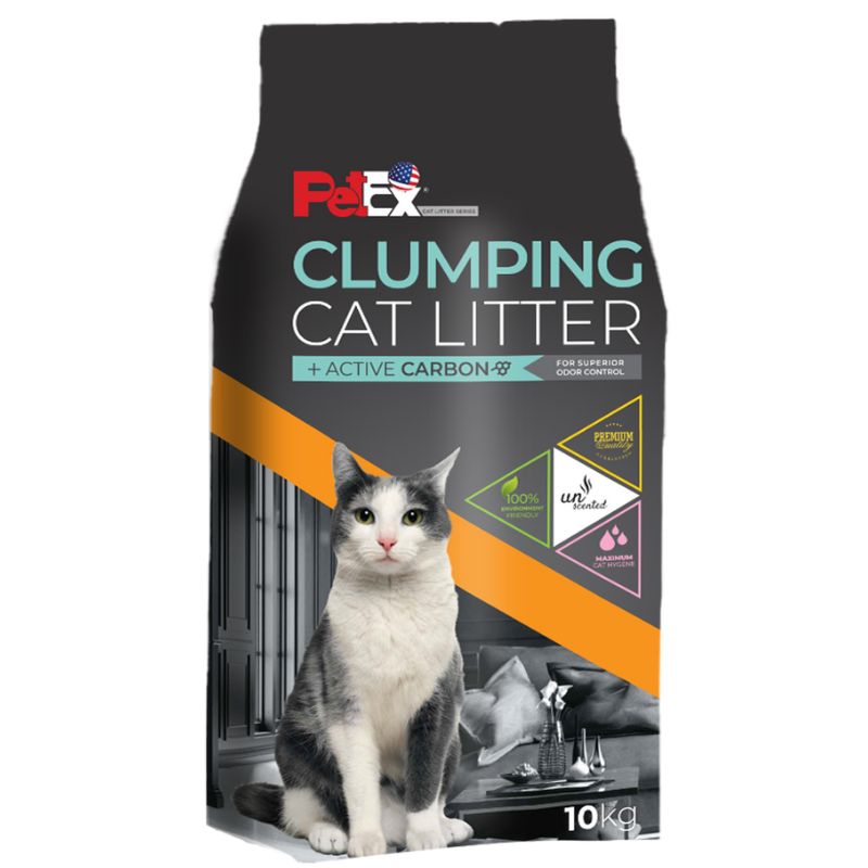 פטקס חול מתגבש קרבון אפור 10 ק"ג ללא ריח