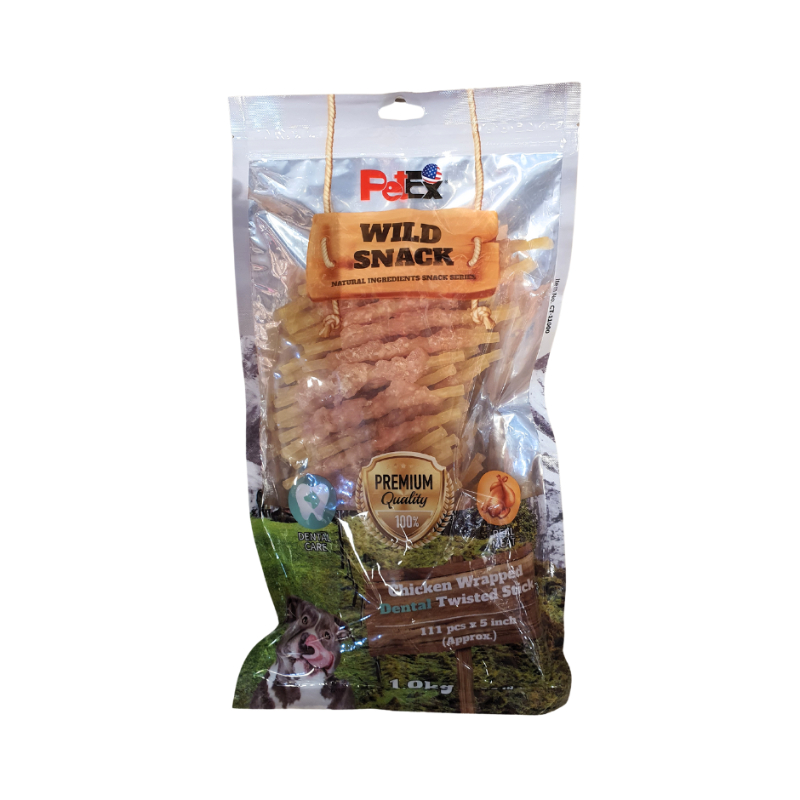 פטקס עצם עוף דנטלי טוויסטד סטיק 1 ק"ג