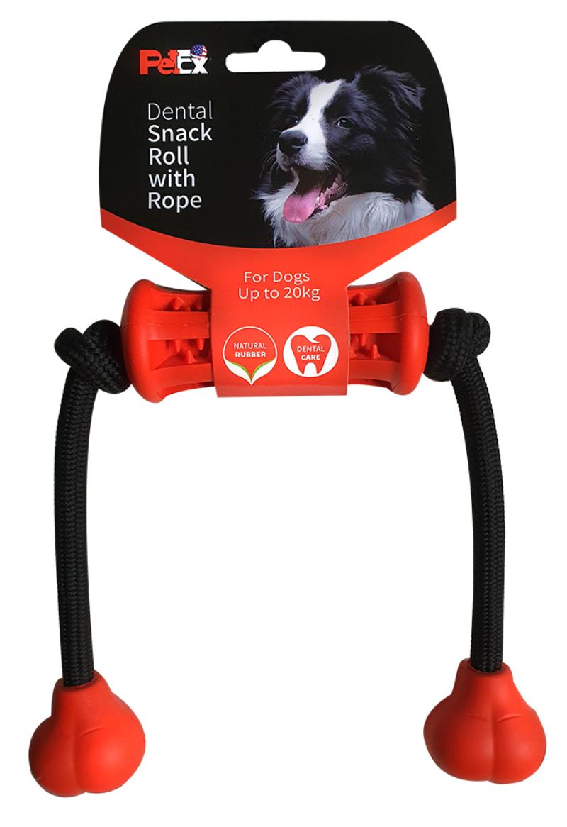 פטקס מקל דנטלי אדום מנטה + חבל משחק 97 גרם
